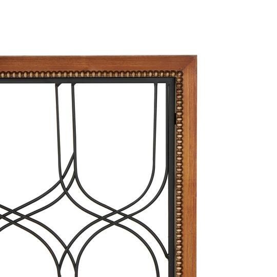 31.25" Metal Geometric Wire Cutout Wall Décor with Beaded Accents, 2ct.